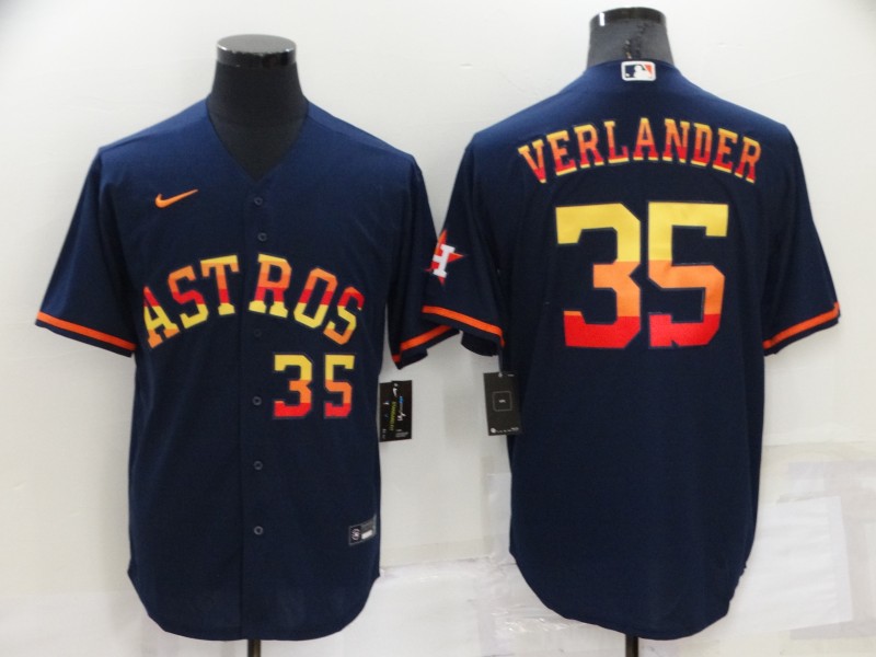 Men's Houston Astros #35 Justin Verlander 2022 Navy Cool Base Stitched Jersey Men's Houston Astros #35 Justin Verlander 2022 Navy Cool Base Stitched Jersey